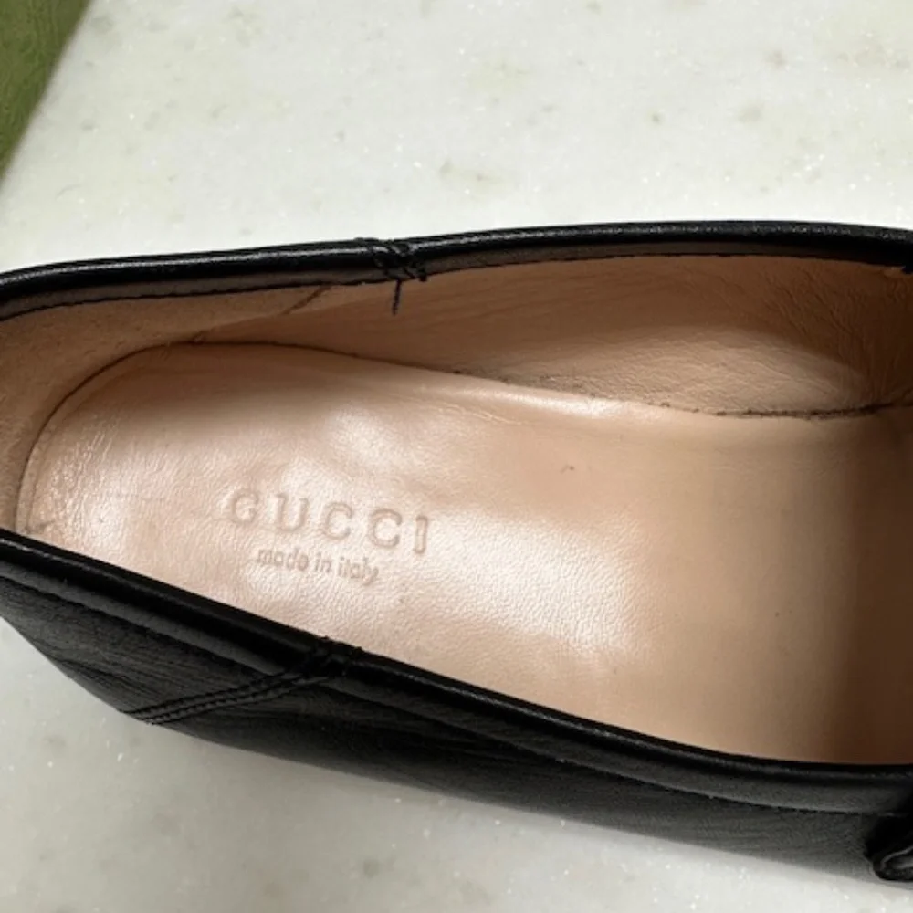 Gucci Brixton Leather Web Horsebit Loafers AUTHENTIC Perfect! 37.5 - Picture 3 of 16